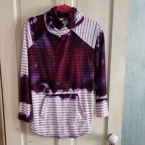 LuLaRoe Burgundy and Navy Hooded Top